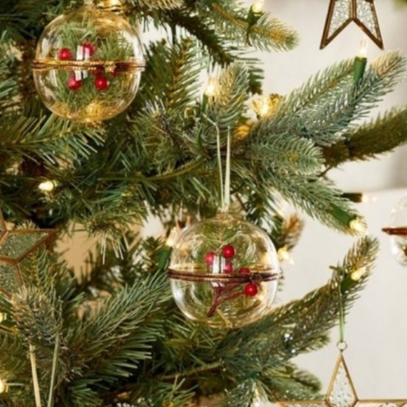 New Set Of 2 Hearth And Hand Elegant Hinged Glass Ornament - Picture 2 of 8